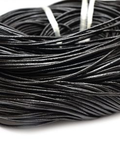 Äkta lädersnöre 2mm Svart