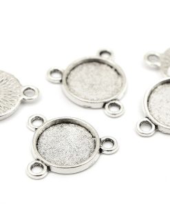 Antiksilver stomme med 3 öglor, Connecter, 12mm