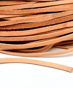 Äkta läderband Ljusbrun 5x2mm