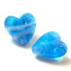 Lampwork Hjärta Blåvit randig