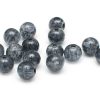 Krackelerade Glaspärlor Mörkgrå 6mm