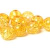 Krackelerade Glaspärlor Gul 10mm
