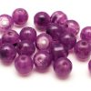 Jadeimitation Runda 8mm Plommon