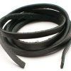 Äkta läderband platt 5mm Svart