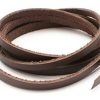 Äkta läderband platt 5mm Brun