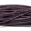 Flätat lädersnöre 3mm Lila