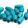 Träpärlor Räfflade Turkos