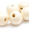 Träpärlor Runda Vita 16mm