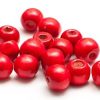 Träpärlor Runda Röd 9mm