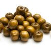 Träpärlor Runda Guldoliv 7mm