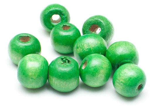 Träpärlor Runda 8mm Grön