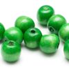Träpärlor Runda 12mm Grön