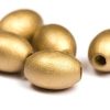 Träpärlor Guld Ris
