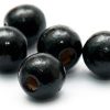 Träpärlor 12mm Svart