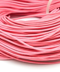 Äkta lädersnöre 2mm Rosa