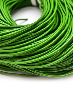Äkta lädersnöre 2mm Grön