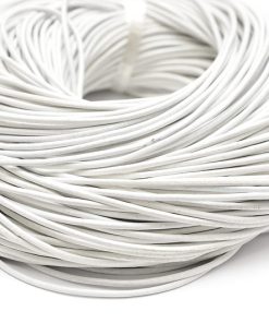 Äkta lädersnöre 2mm Vit