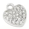 Silverpläterad berlock Hjärta strassfylld