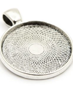 Antiksilver stomme Rund 25mm, stor ögla