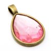 Vintage hänge med Ljusrosa droppe 28x21mm