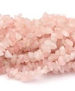 Halvädelstenschips Rosenkvarts, hel sträng