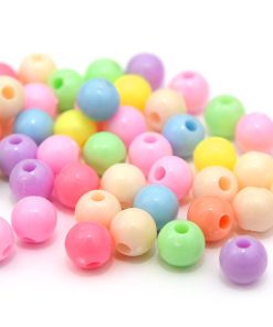 Akrylpärlor 6mm Pastellmix, 50st