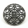 Metallknapp mönstrad, Mörk Antiksilver 18mm