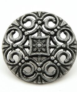 Metallknapp mönstrad, Mörk Antiksilver 18mm