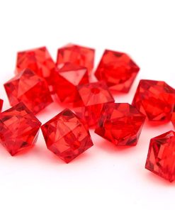 Fasetterade akrylkuber Röd