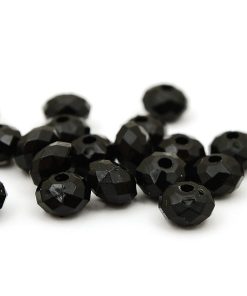 Fasetterade akrylrondeller Svart 8x5mm, 20st