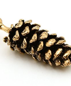 Antikguld berlock, STOR grankotte, naturtrogen