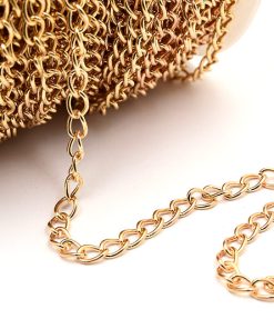 Guldpläterad kedja Twist 7x5mm (grov kedja)