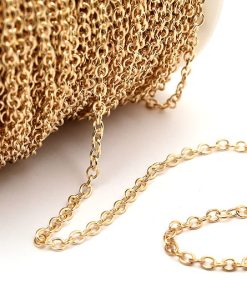 Ljus guld kedja Oval 4x3mm