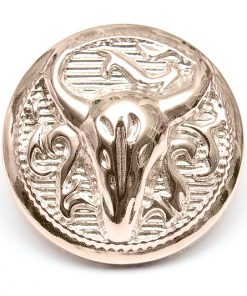 Akrylknapp Ljus guld Oxe, 18mm