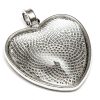 Antiksilver stomme Hjärta + cabochon, helt set