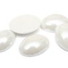 Glascabochon Pärlvit 18x13mm, 5st