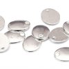 Silverpläterade ovala små tags 10st