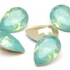 Cabochon med opaleffekt, Droppe, Mintgrön 18x12mm