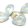 Cabochon med opaleffekt, Droppe, Vit 18x12mm