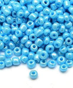 Seed beads 8/0, 3mm, Opak Ljusblå Lustre