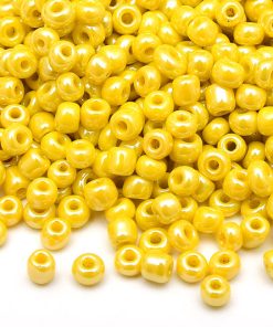 Seed beads 8/0, 3mm, Opak gul Lustre