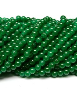Jadeimitation Runda 6mm Mörkgrön ca 133st