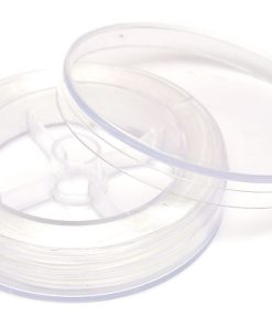 Elastisk tråd, platt vit 80 meter på rulle