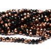 Fasetterade glaspärlor Svart/Koppar 6x4mm