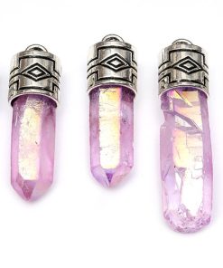 Stor bergskristallspets Lila AB + fäste