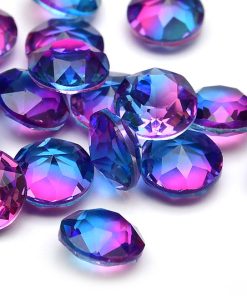 Strasspärla pointback Twotone Blå/rosa 8mm