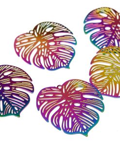 Tunnt metallblad Monstera, med skiftande metallic färg