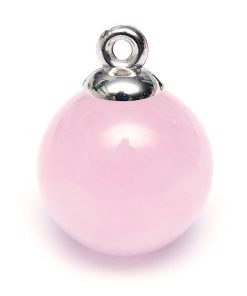 Rund Rosenkvarts 18mm oborrad