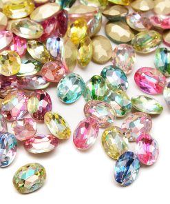 Strasspärla pointback Twotone MIX 8x6mm