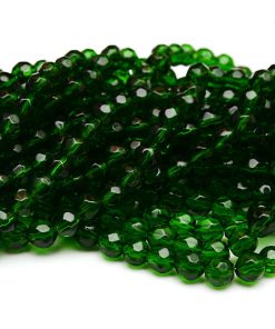 Fasetterade glaspärlor Grön 6mm